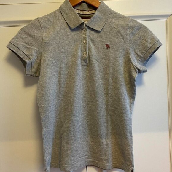 Vintage Y2K Preppy Abercrombie Grey Polo Shirt - Picture 3 of 4
